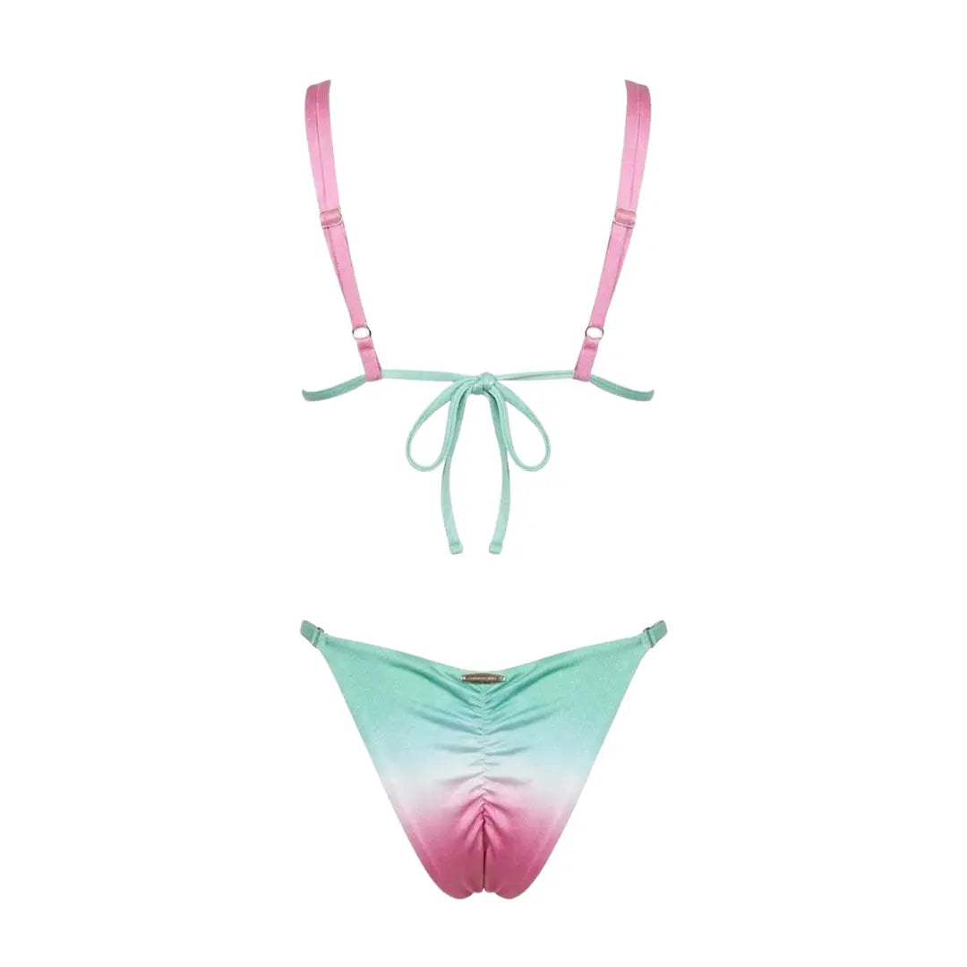 Green Multicolor Tanning Swimsui
