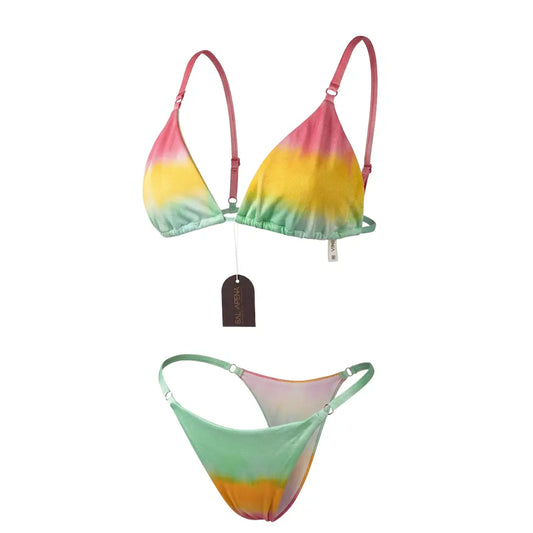 Pink Multicolor Tanning Swimsuit