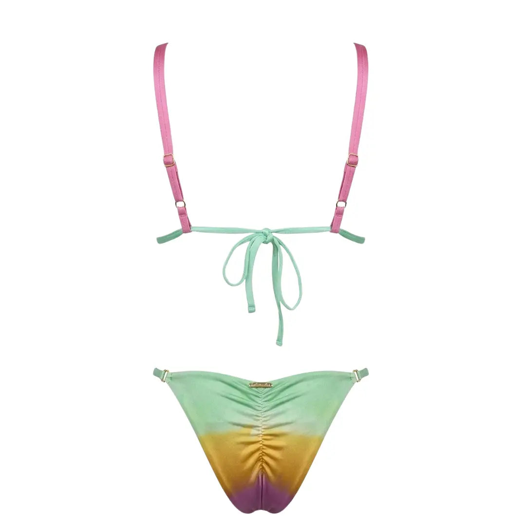 Pink Multicolor Tanning Swimsuit