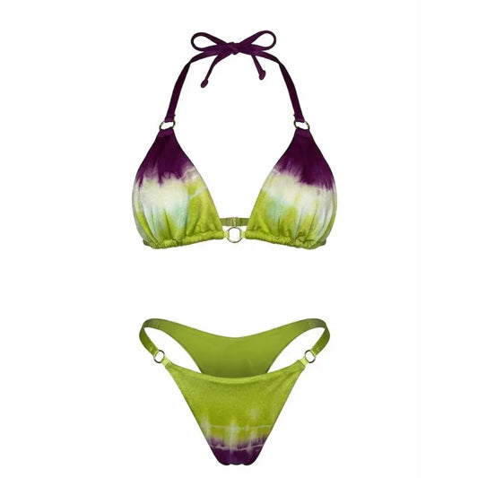 Purple Multicolor Tanning Swimsuit