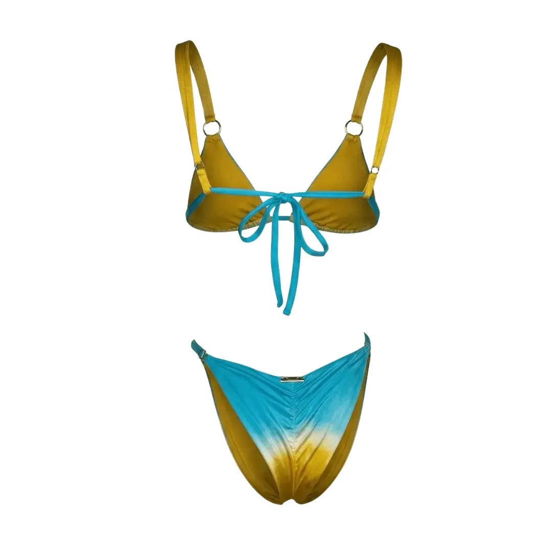 Yellow Multicolor Tanning Swimsuit
