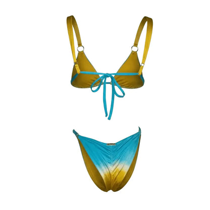 Yellow Multicolor Tanning Swimsuit